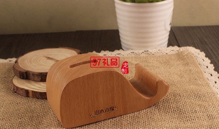 動(dòng)物形狀手機(jī)支架多功能原木零錢儲(chǔ)蓄罐