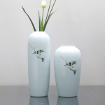 清茗居批發(fā)創(chuàng)意擺件簡約現代家居工藝品景德鎮(zhèn)手繪陶瓷花瓶花器