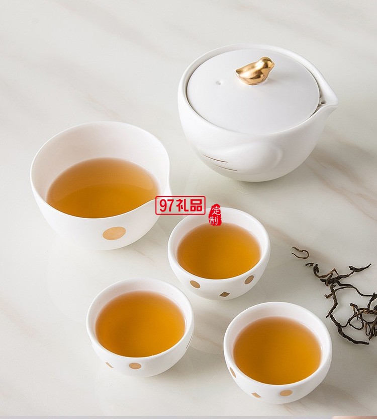 快樂(lè)旅途小鳥(niǎo)套裝公道杯便攜茶具套裝logo定制商務(wù)禮品