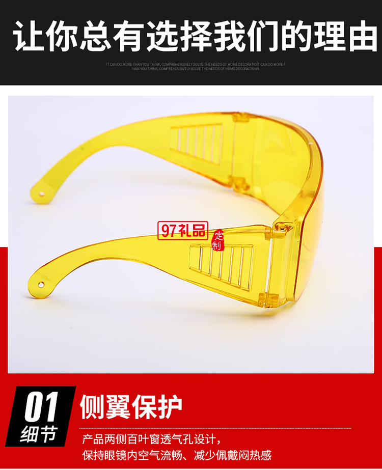 百葉窗透明潮流防護(hù)眼鏡防疫防飛沫墨鏡戶外防化學(xué)實驗電焊護(hù)目鏡
