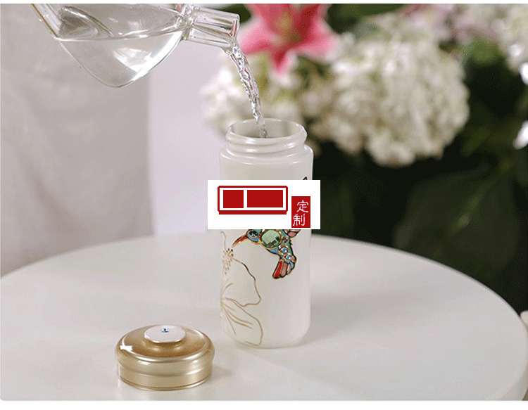乾唐軒活瓷 吉星蜂鳥陶瓷杯隨身水杯商務創(chuàng)意禮品杯送客戶伴手禮