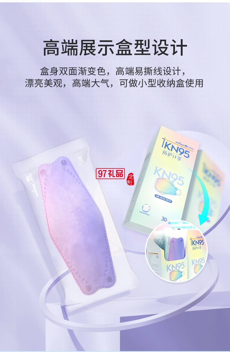 KN95防護口罩（柳葉口罩）-漸變色）30只/盒
