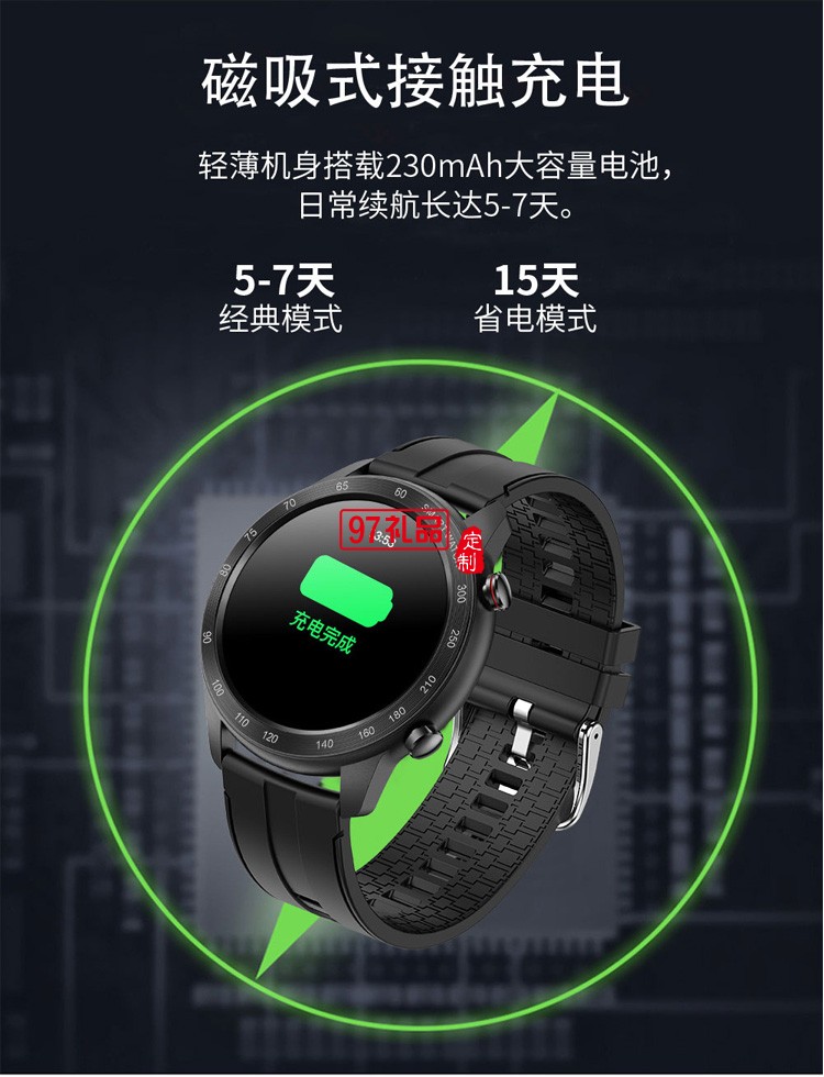 表盤防水智能運動手表智能大屏藍(lán)牙通話