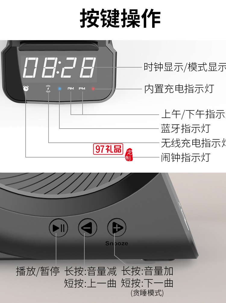 無(wú)線充電器藍(lán)牙音箱私模三合一