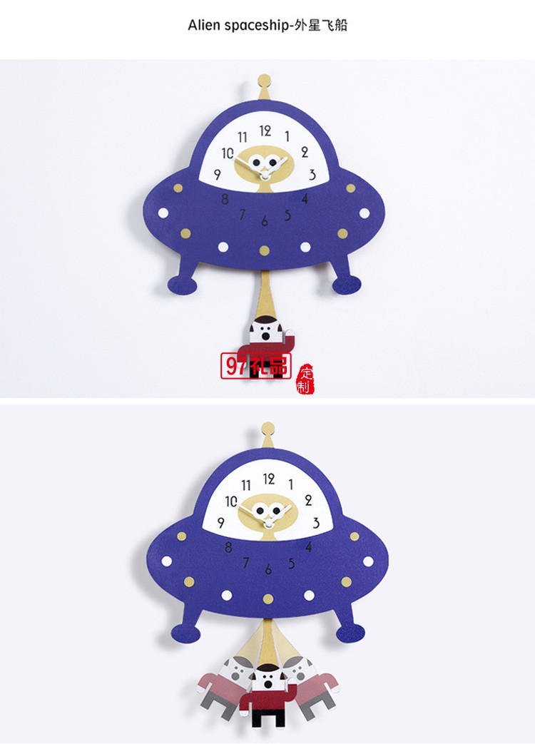 兒童意裝飾鐘表 可愛(ài)汽車(chē)卡通搖擺