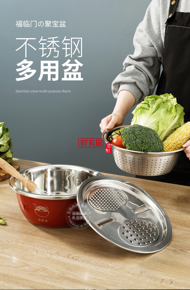 活動禮品聚寶盆 保險(xiǎn)公司銀行開門紅虎年禮品隨手禮 不銹鋼聚寶盆