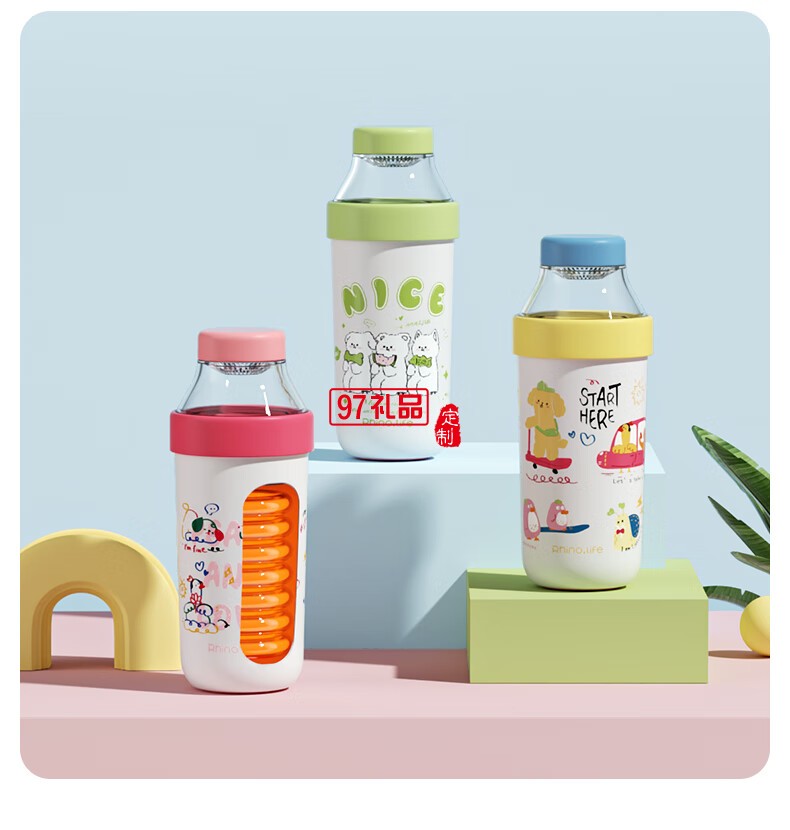 獨(dú)角犀 Rhino.life智能溫顯保溫提手杯淺荷綠色小清新水杯