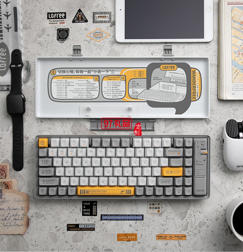 Lofree洛斐  機(jī)械電子多功能鍵盤(pán)灰色系列
