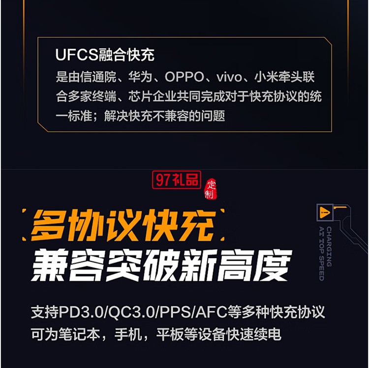 70W氮化鎵充電器UFCS融合快充