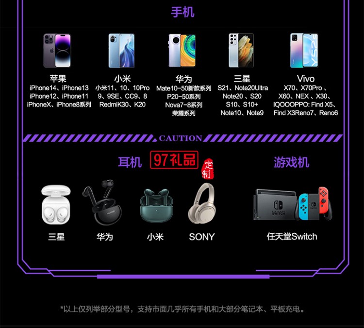 5W氮化鎵三合一磁吸桌面充