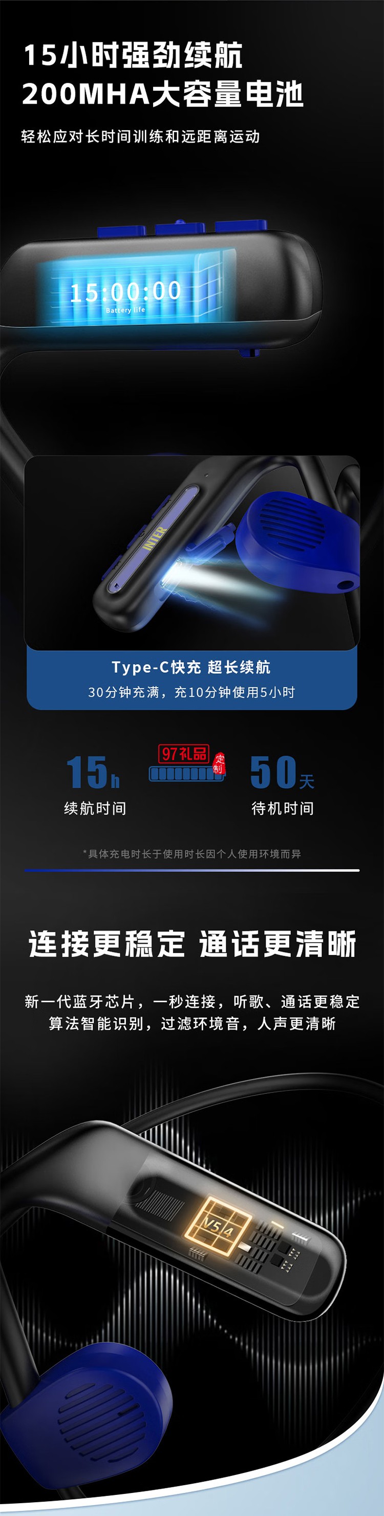 FCIM/國際米蘭 Openx3 開放式掛脖運動藍牙耳機