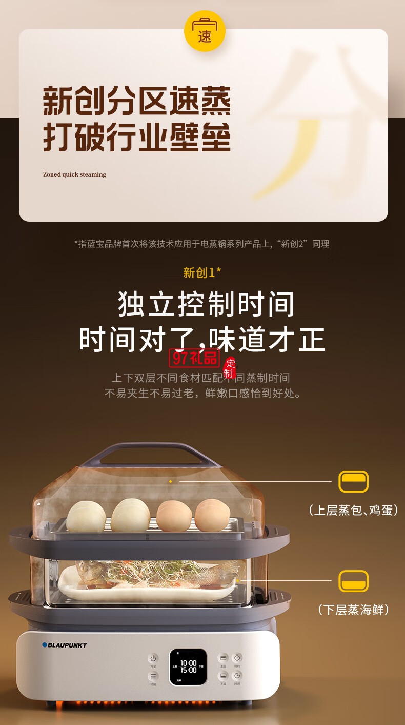 藍寶·分區(qū)電蒸鍋+雙燉盅