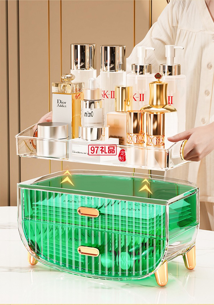 化妝品收納盒宿舍梳妝臺護膚品面膜口紅收納盒子抽屜式收納置物架