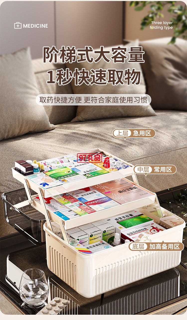 藥箱家庭裝大號(hào)醫(yī)藥箱家用藥品收納盒藥物醫(yī)療大容量裝藥手提急救