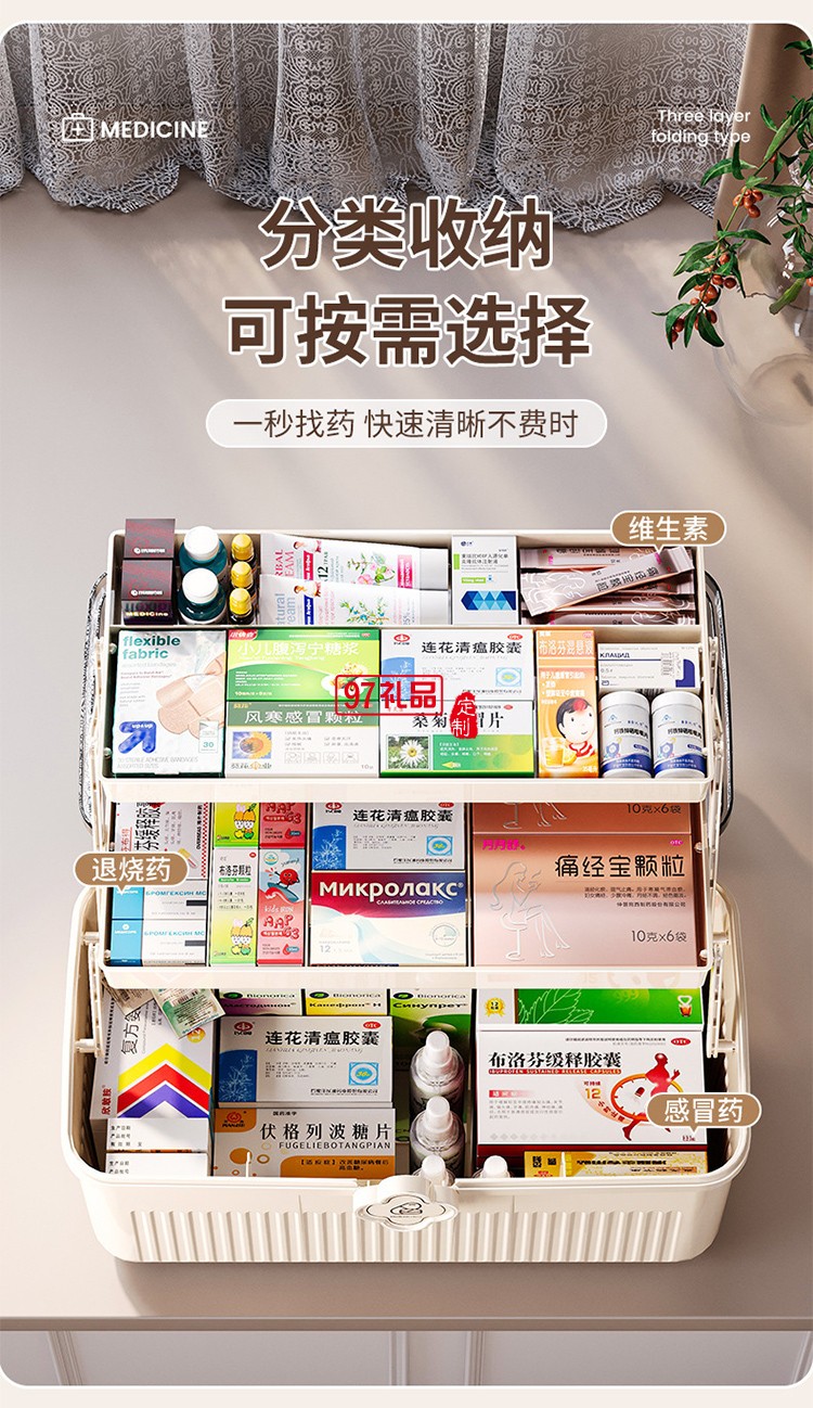 藥箱家庭裝大號(hào)醫(yī)藥箱家用藥品收納盒藥物醫(yī)療大容量裝藥手提急救