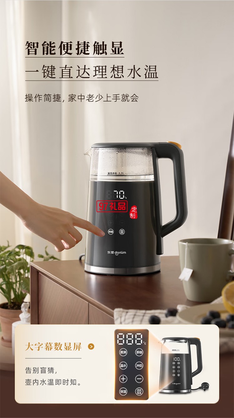 東菱家用電熱水壺大容量智能觸屏調(diào)溫保溫辦公室恒溫燒水壺