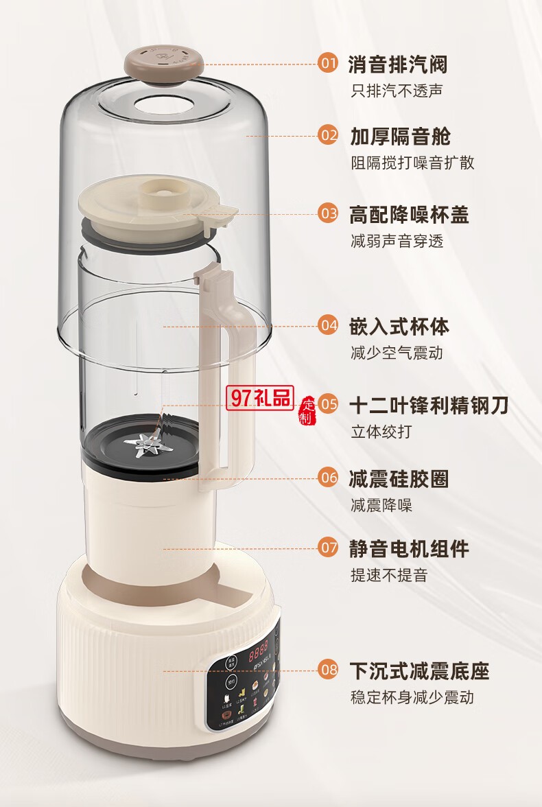 山水多功能輕音破壁機（帶罩）