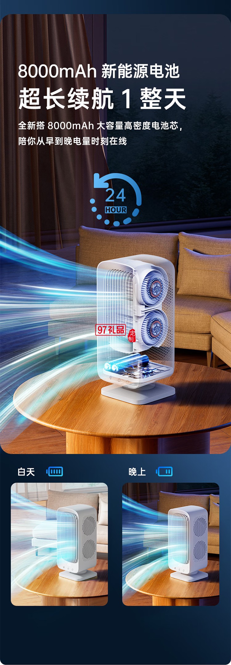 桌面電風(fēng)扇空調(diào)扇制冷小風(fēng)炮塔扇靜音USB風(fēng)扇臺式便攜充電辦公宿舍搖頭